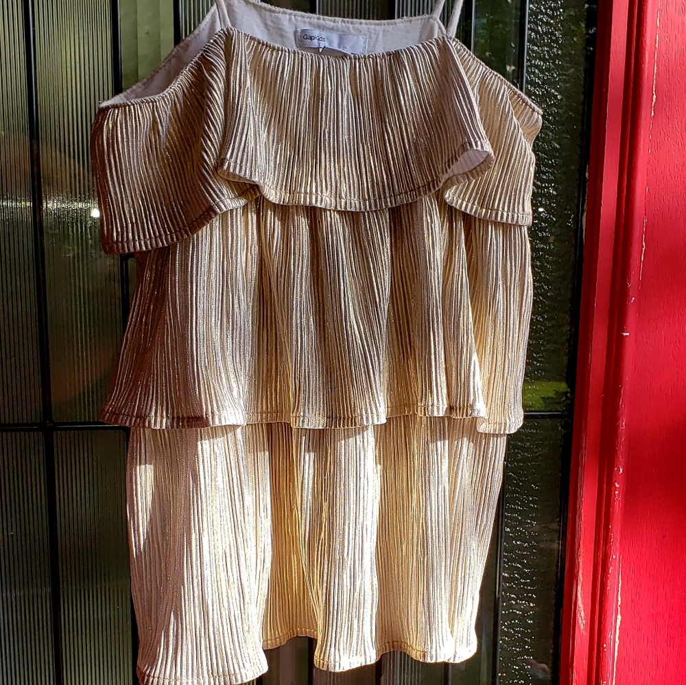 Beautiful Shimmery Gold Tiered Top